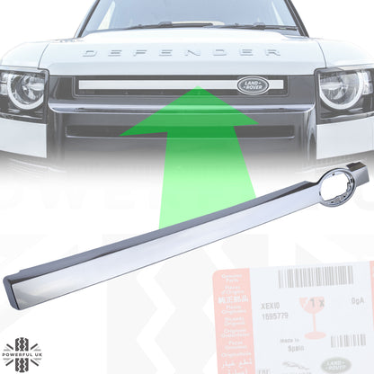Front Grille Bar in Noble Chrome (Genuine) for Land Rover Defender L663