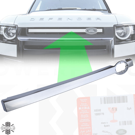 Front Grille Bar in Noble Chrome (Genuine) for Land Rover Defender L663