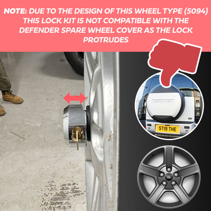 Lock Kit for 5094 18" Spare Wheel on Land Rover Defender L663