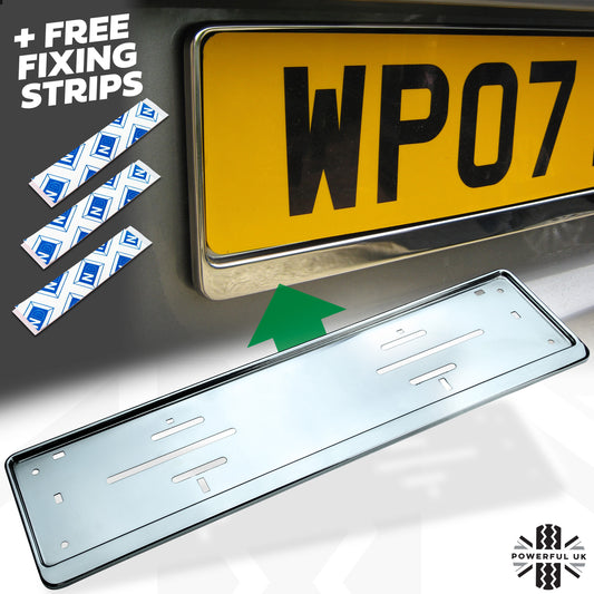 Universal Number Plate Surround - Polished Stainless Steel