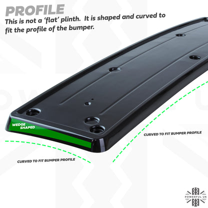 Front Number Plate Plinth - Black - for Range Rover L322
