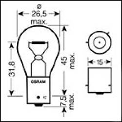 Bulb BAYONET Offset Pins (BA15S, 10W, 12V, Amber