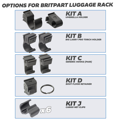 'Big Larry Pro' Torch + 2pc Mount Kit for Wire Luggage Rack for Land Rover Defender L663