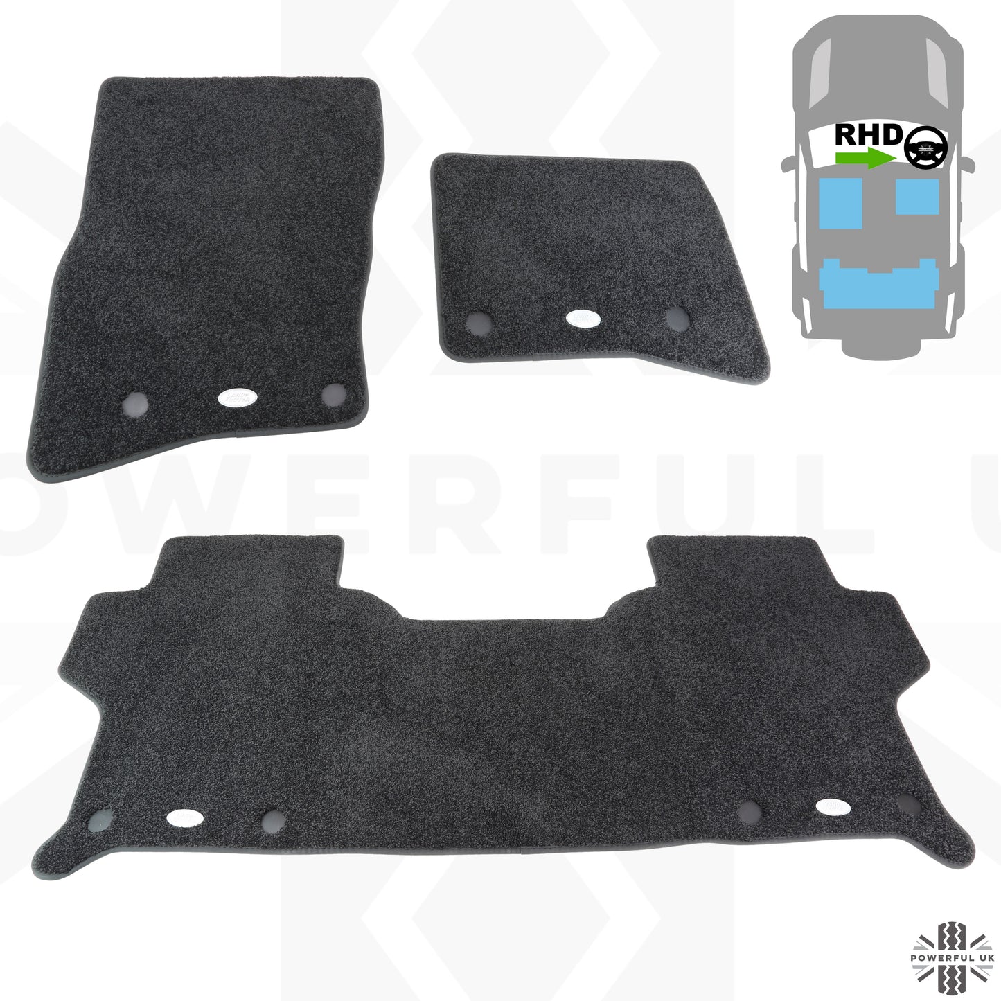 Carpet Floor Mat Set - Genuine - for Land Rover Defender L663(90 models) - RHD