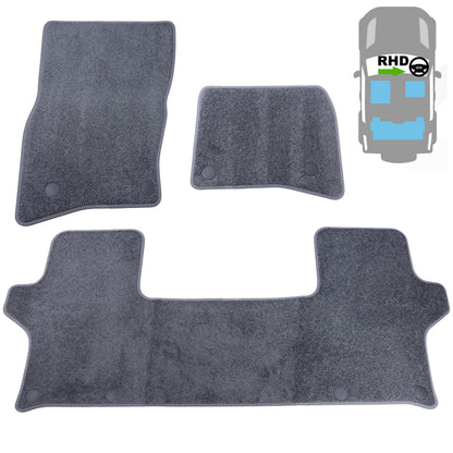 Grey Carpet Floor Mat Set - Genuine - for Land Rover Defender L663 (90 models) - RHD