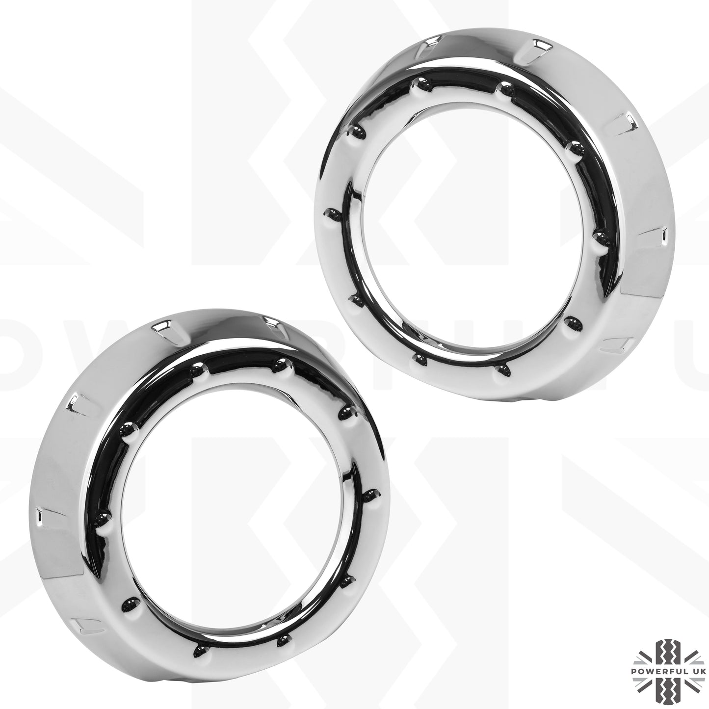 2x Foglight Bezel Covers for Range Rover L322 2010 - Chrome