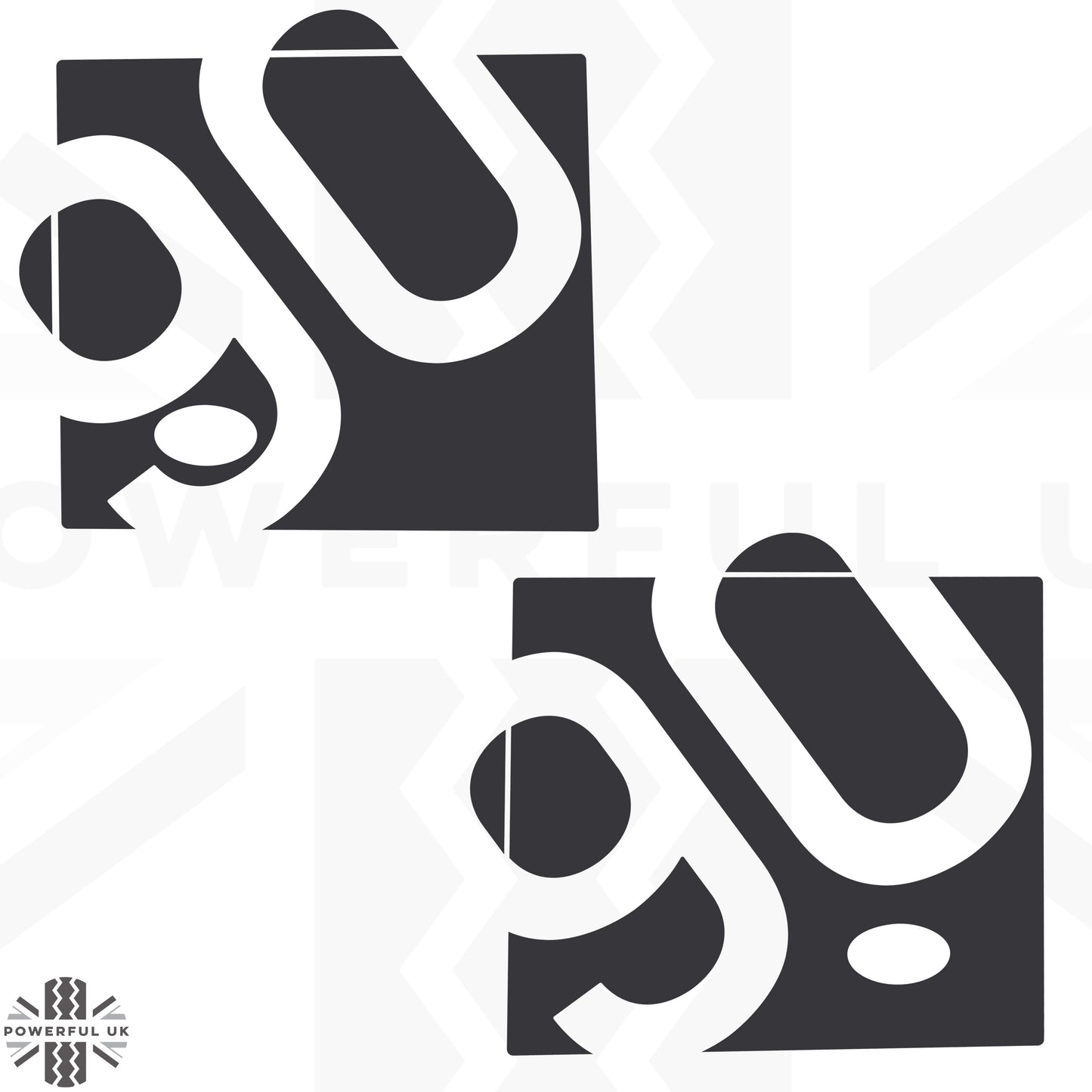 Side Panel Decal Kit - 'Rotated 90' - Matte Black for Land Rover Defender L663(90)