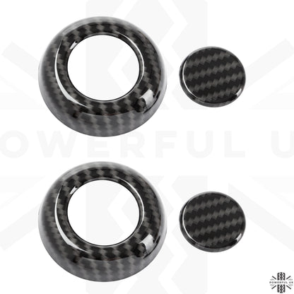 Front Seat Headrest Button Covers for Land Rover Defender L663 - LARGE TYPE - Carbon Fibre