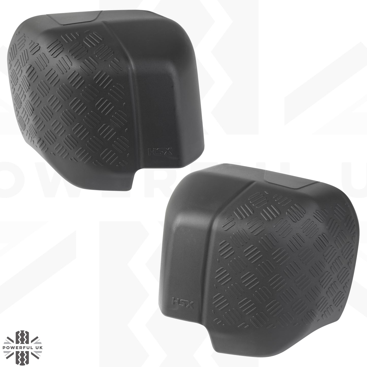 Extended Mirror Covers Chequer Plate  for Land Rover Defender L663 - NO Camera Mount