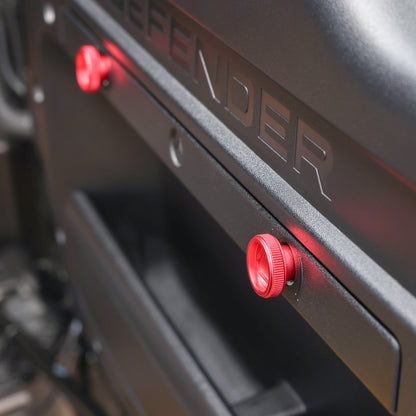 Warning Triangle Hatch Knobs for Land Rover Defender L663 - Red