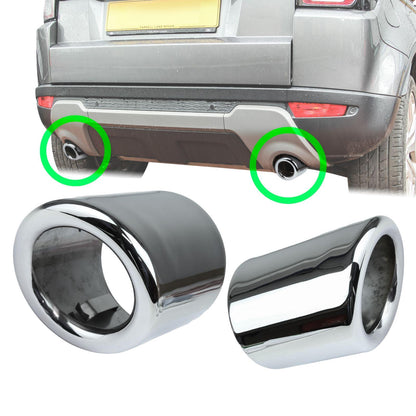 Round Exhaust Tips - PAIR for Range Rover Evoque L538  - Stainless