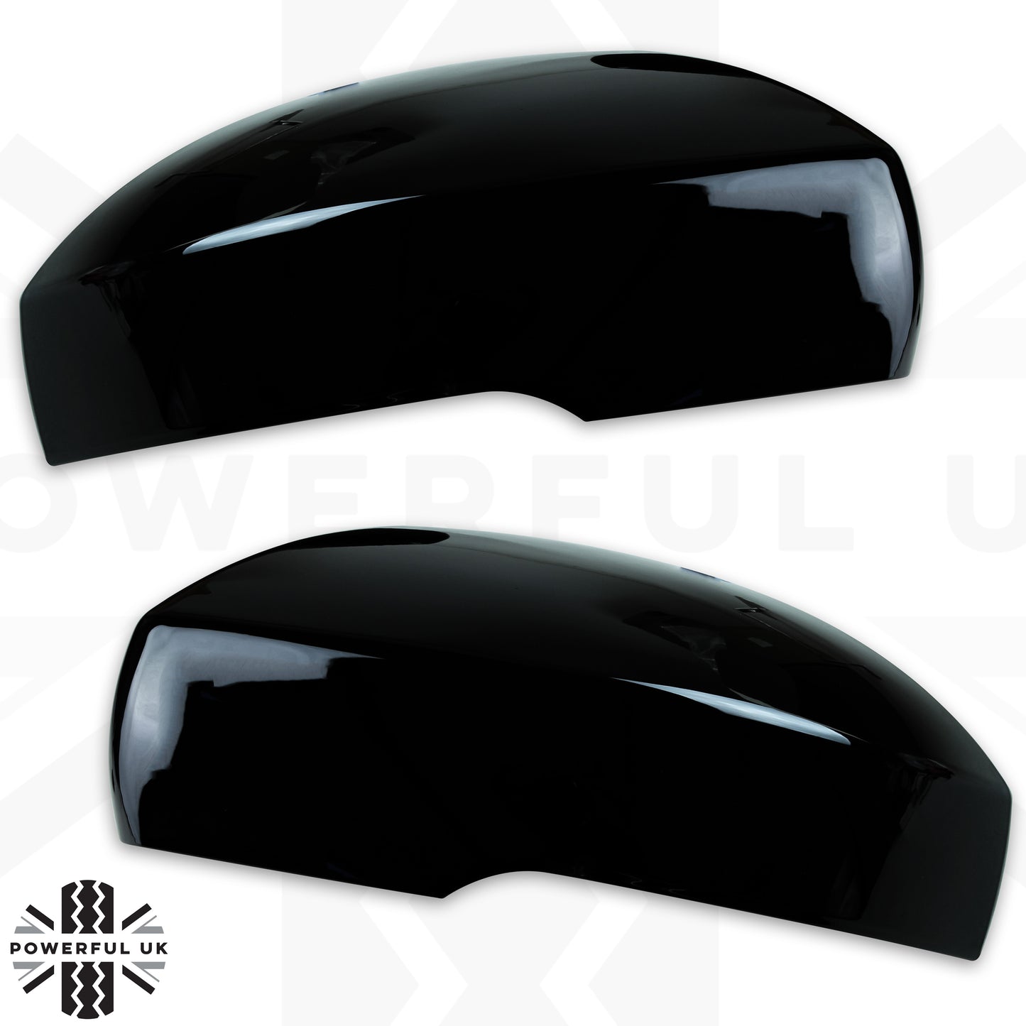 Top Half Mirror Covers - Stick on type for Land Rover Discovery 4 Facelift  - Gloss Black