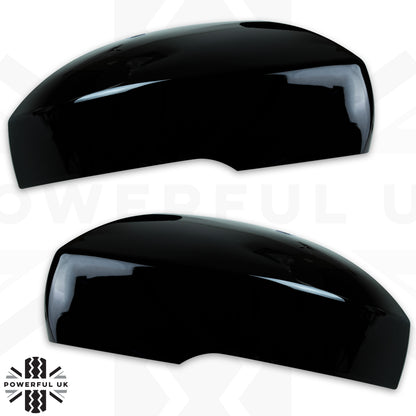 Top Half Mirror Covers - Stick on type for Land Rover Discovery 4 Facelift  - Gloss Black