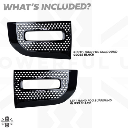 Fog Lamp Surround Grille for Land Rover Defender L663 - Gloss Black - PAIR