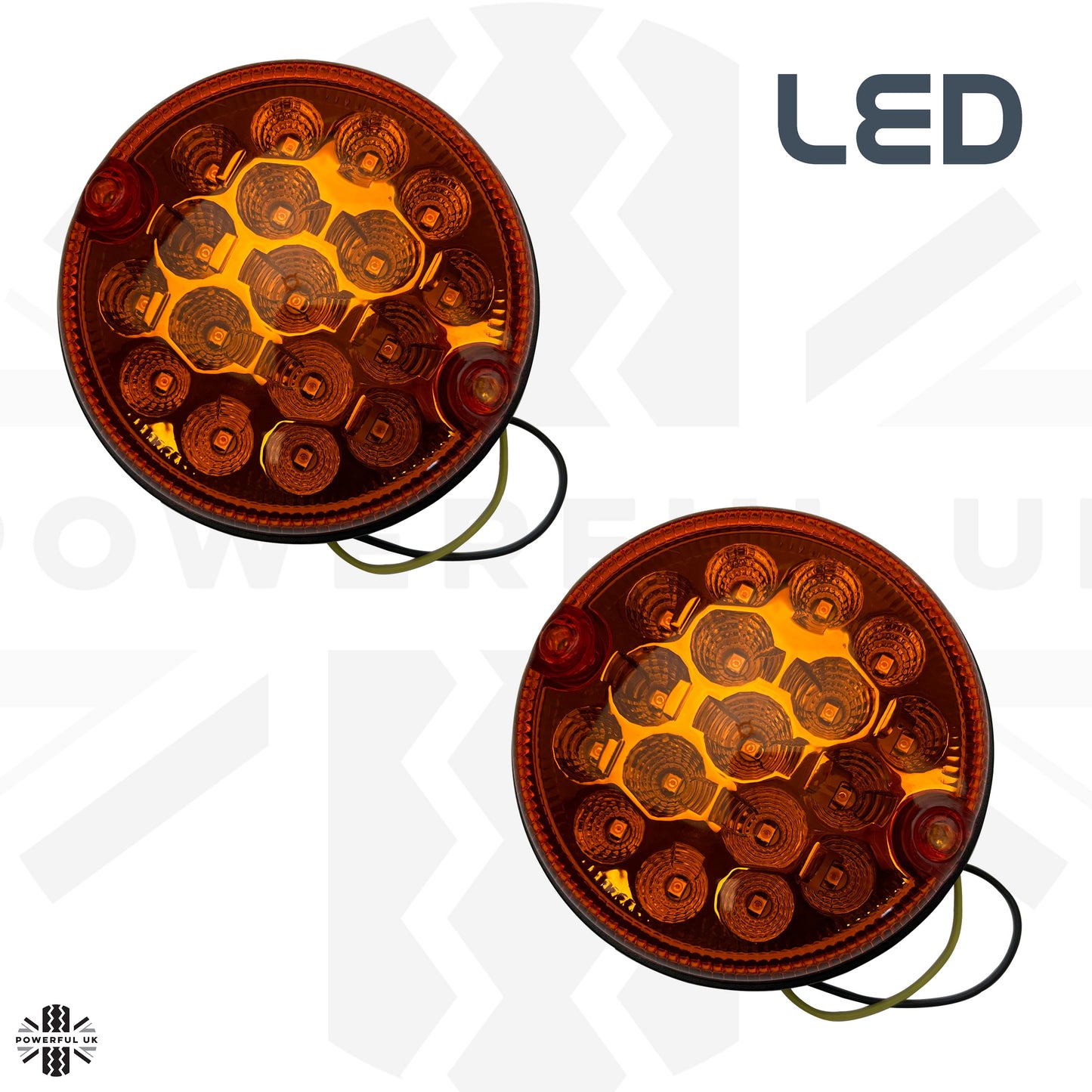 NAS Style LED Orange Indicators for Land Rover Defender - Pair