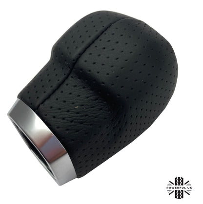 Perforated Black Leather Gear Knob for Range Rover Evoque with Manual 6 Speed