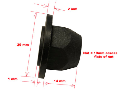 M12 Plastic Dome Nut - Pack of 10