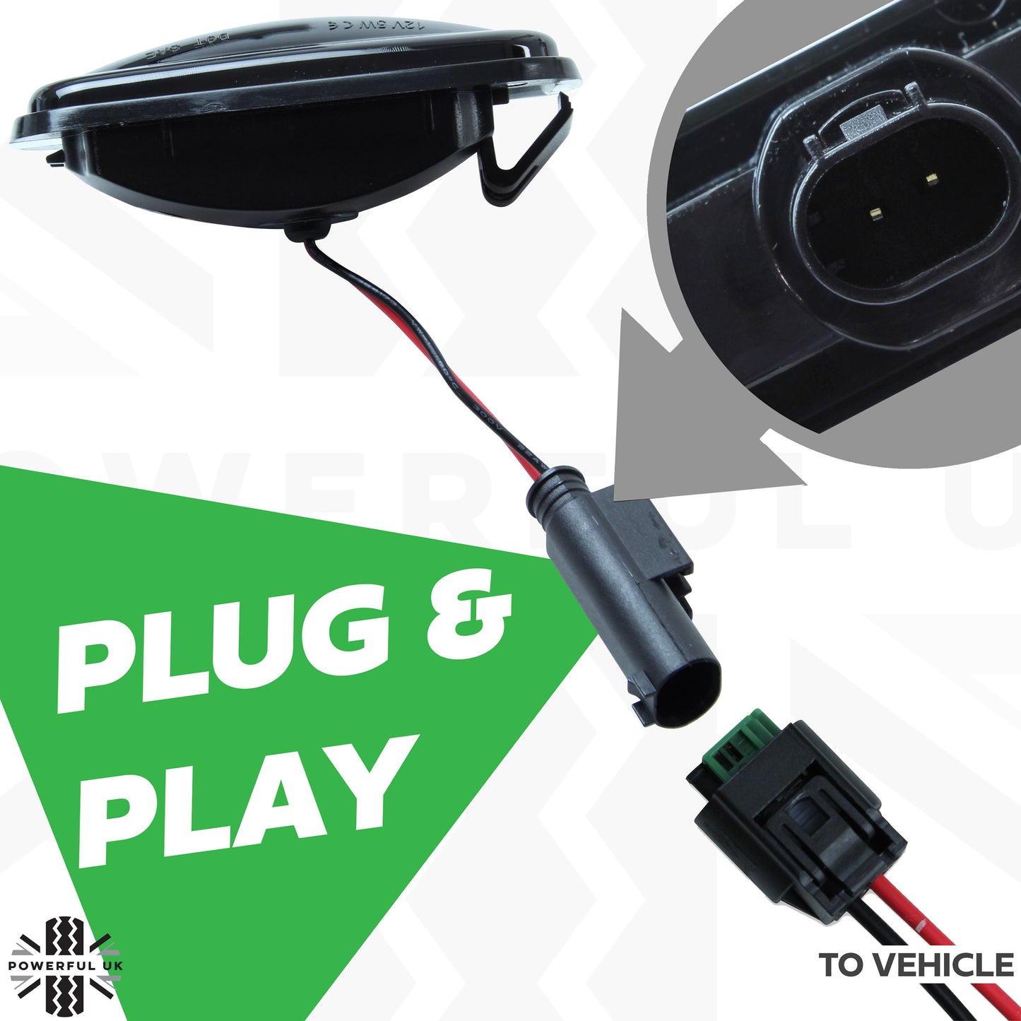 Side Repeaters (Pair) - LED - Clear - for Land Rover Discovery 2