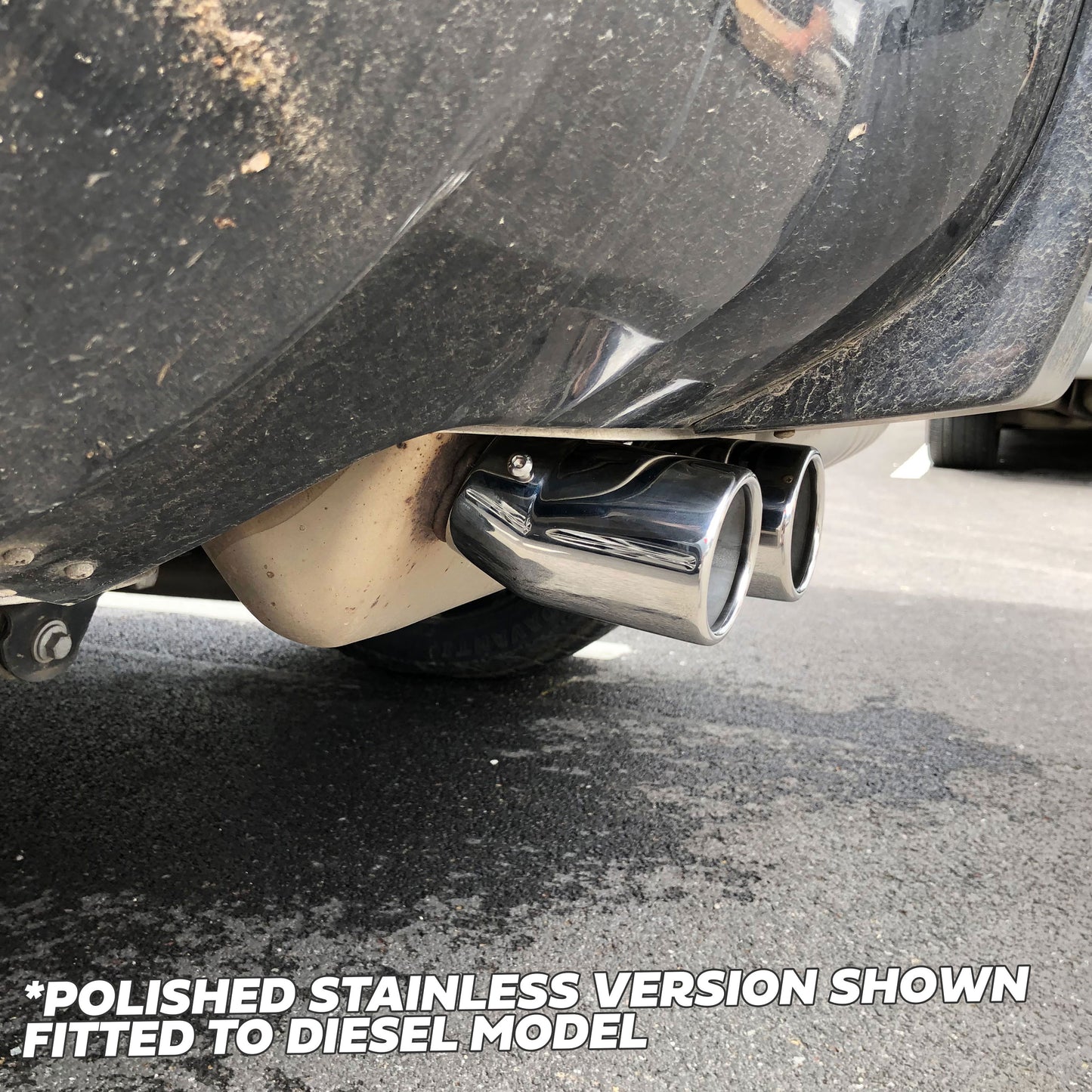 Exhaust Tips for Land Rover Defender L663 (for 55mm exhaust) - Cerakote Glacier Black (for PETROL)