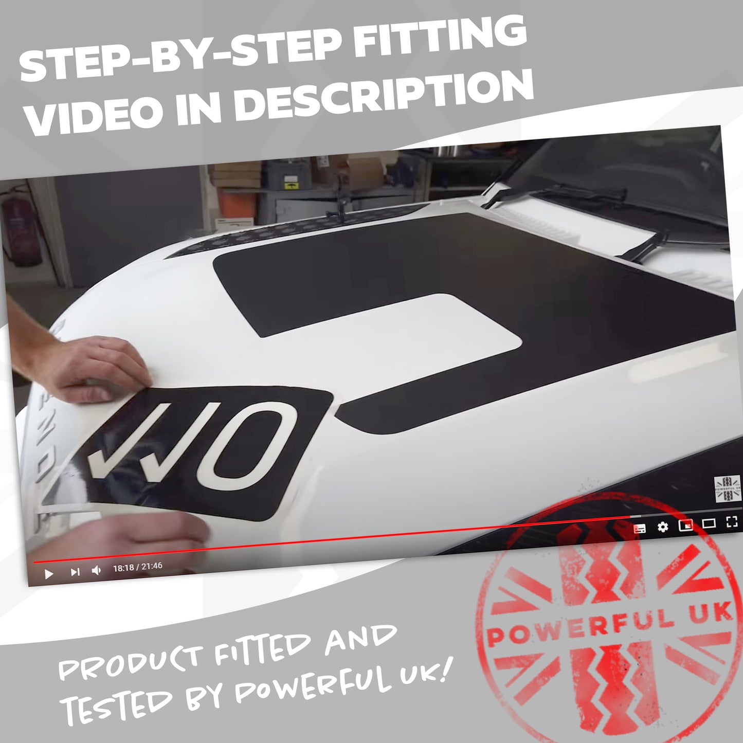 Bonnet Decal '90/110/130' - Genuine (shorter) for Land Rover Defender L663