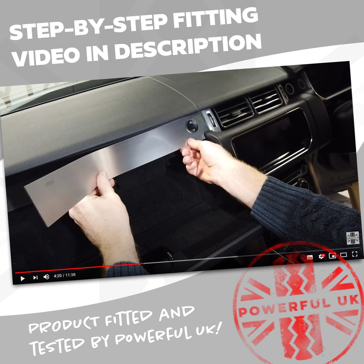 Dash Insert Kit - Range Rover Sport L494 (LHD) - Brushed Aluminium LHD