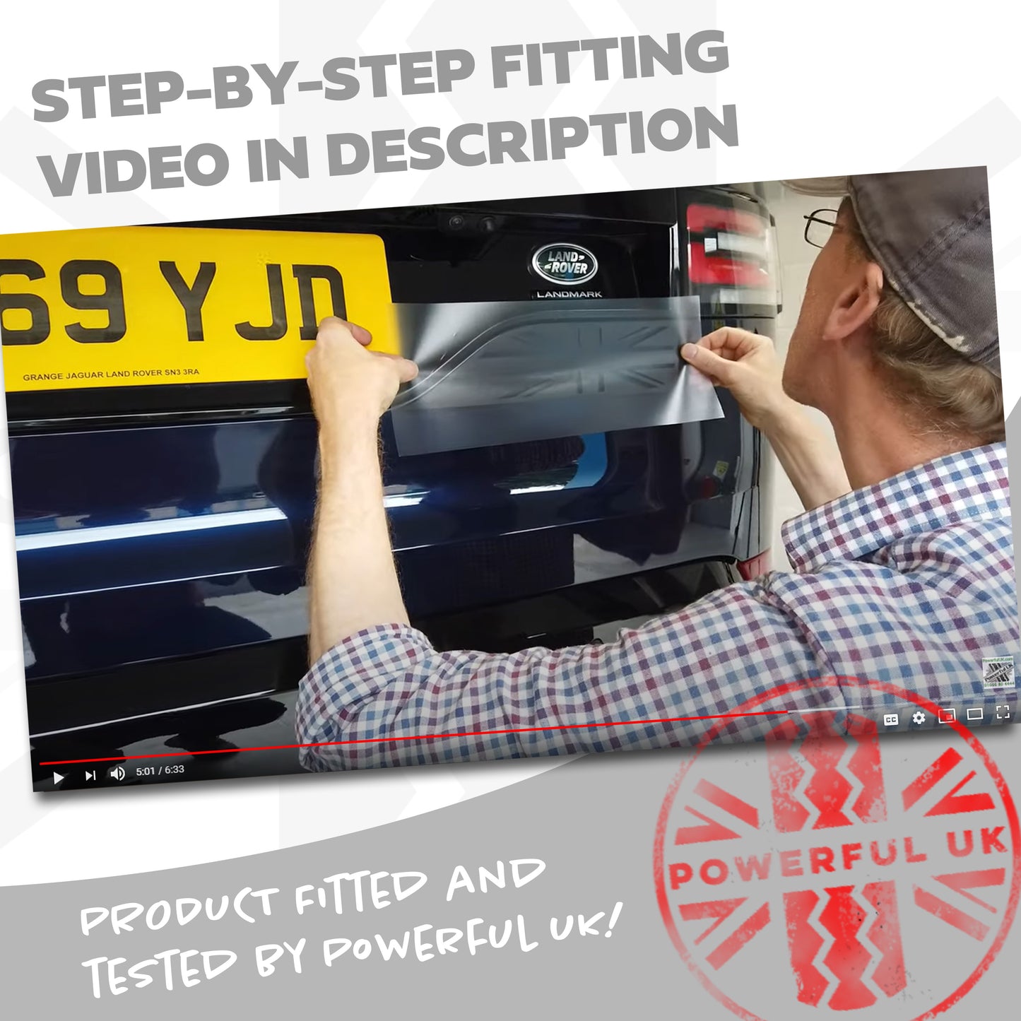 Tailgate Decal - Union Jack - Matt Black for Land Rover Discovery 5