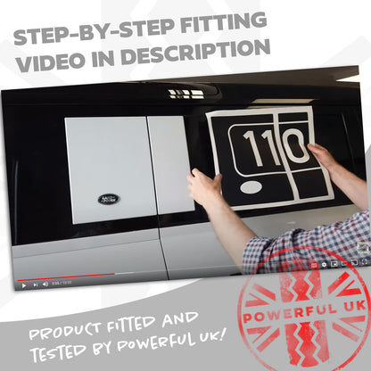 Side Panel Decal Kit - 'Rotated 90' - Matte Black for Land Rover Defender L663(90)