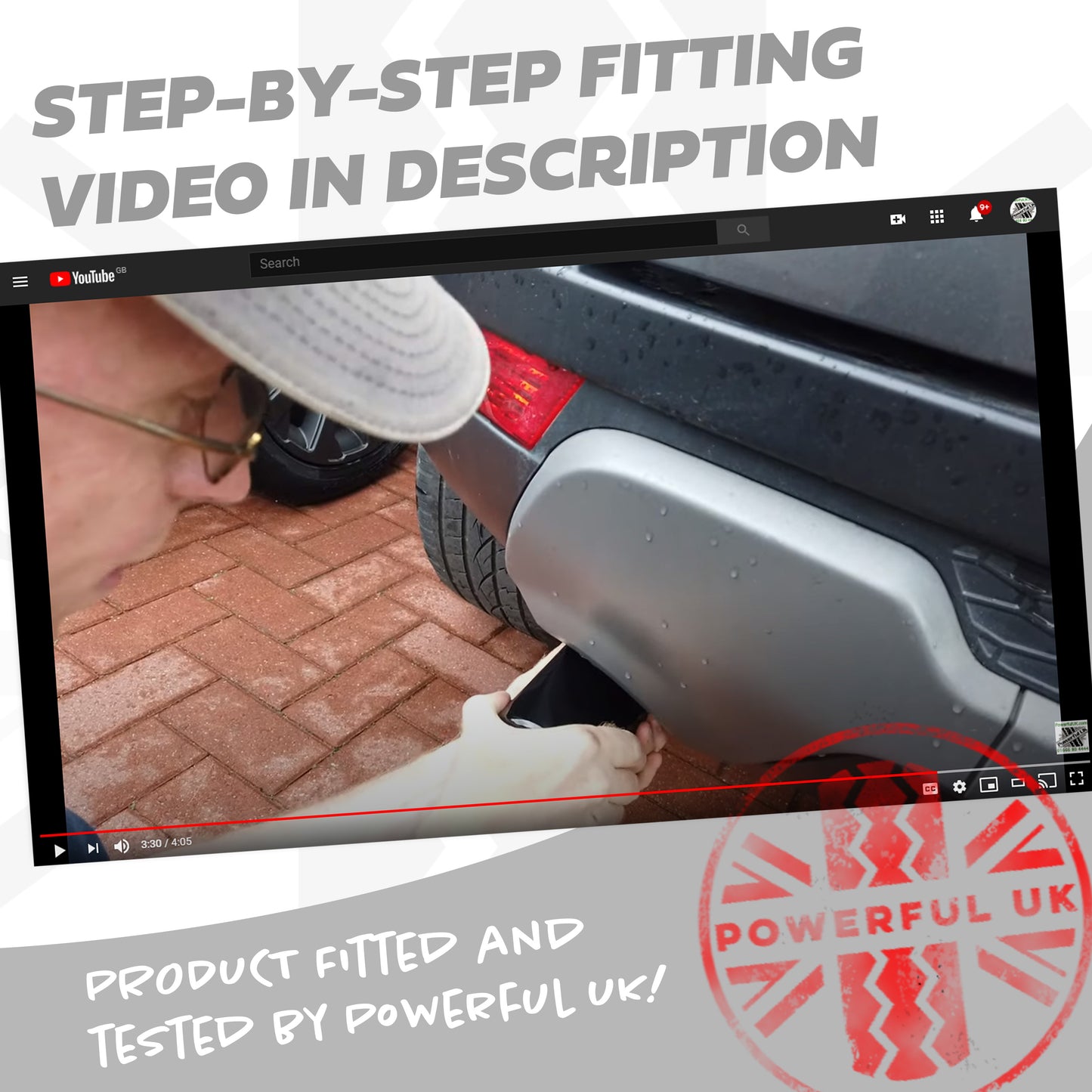 Round Exhaust Tips - PAIR for Land Rover Discovery Sport - Gloss Black