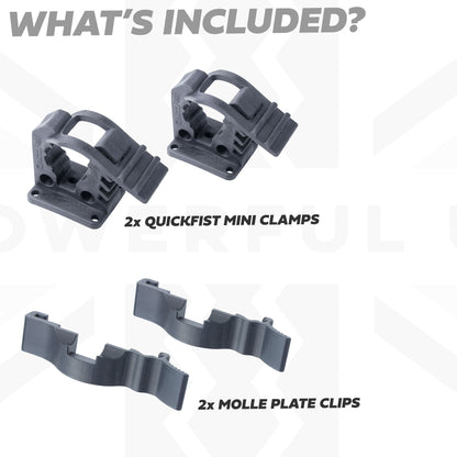 2x QuickFist Mini Clamps + 2x Molle Plate Mounting Clips