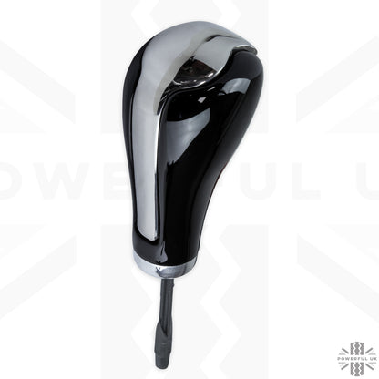 Gear Knob - Black Piano + Polished Metal Insert for Range Rover Sport