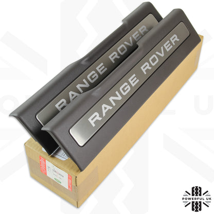 Front Door Scuff Plate Set - Espresso + Brushed Metal for Range Rover Evoque