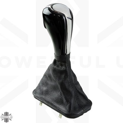 Gear Knob - Black Piano + Polished Metal Insert for Range Rover L322