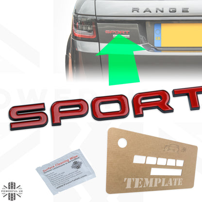 SPORT Lettering - Black & Red for Range Rover Sport L494 Tailgate