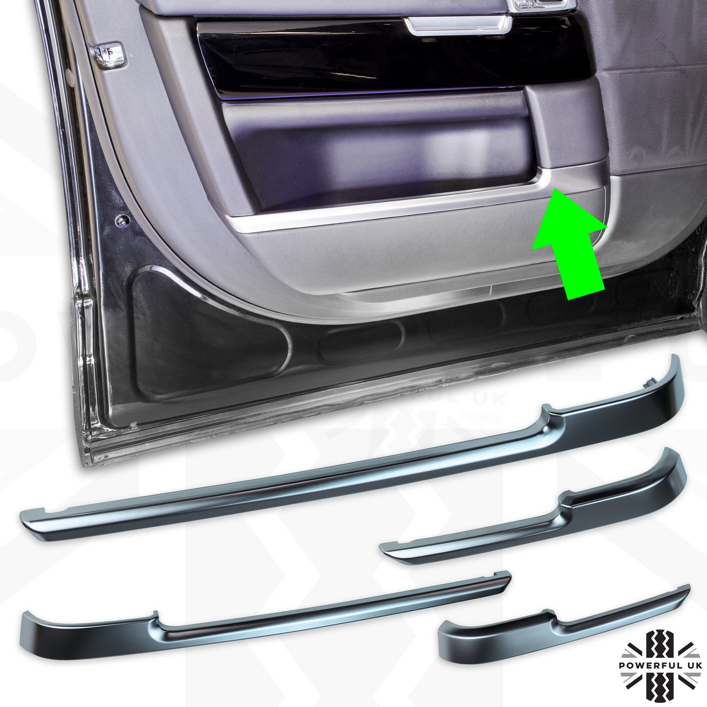 Door bin pocket liner trim Silver/Chrome for Range Rover Sport L494 2013-17