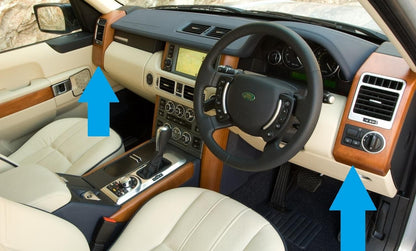 Vavona Burl Dash End Panels for Range Rover L322 - LHD