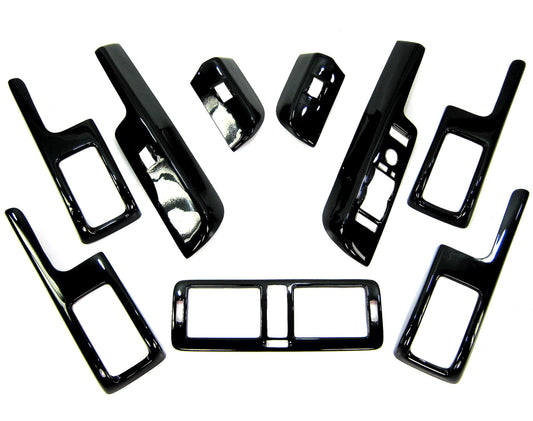 Interior Fascia Cover Kit (9pc)  for Range Rover L322 - Black Piano