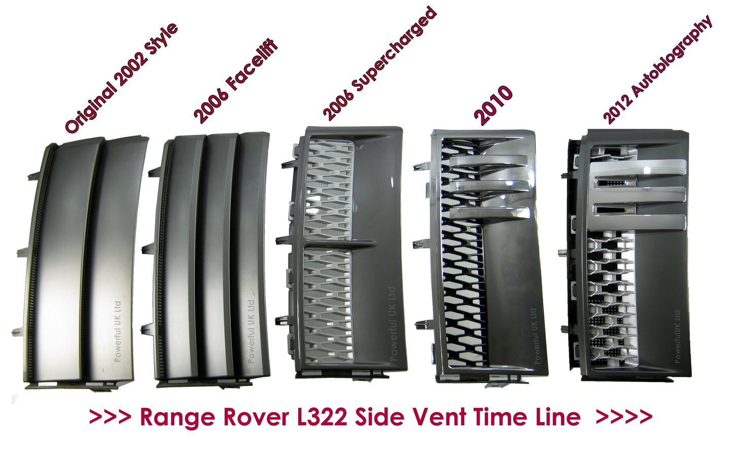 Grille+Vents "Autobiography Style" for Range Rover L322 2010+ - Black/Chome/Silver