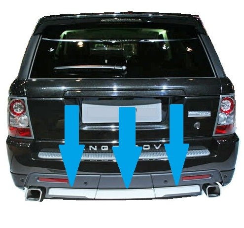 3pc Bumper Inserts for Range Rover Sport Autobiography Rear Bumper - Silver