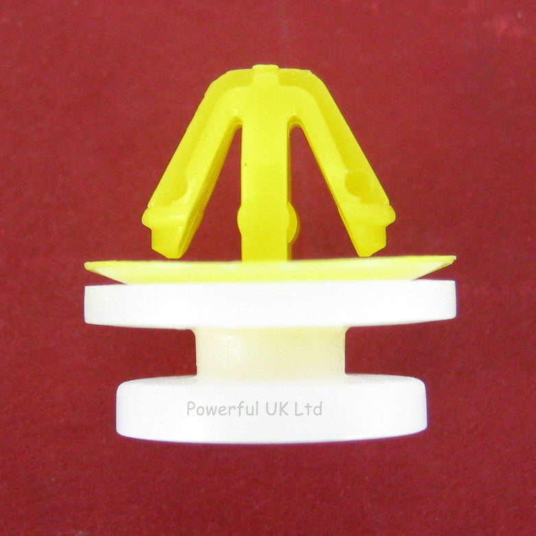 Yellow & White plastic wheel arch door moulding clips for Range Rover Sport L320 - 10 pack