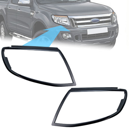 Headlight Surrounds - Matt Black - for Ford Ranger 2012-2015
