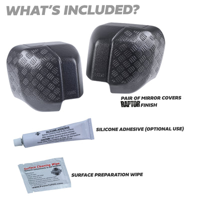 Extended Mirror Covers Chequer Plate for Land Rover Defender L663 - RAPTOR