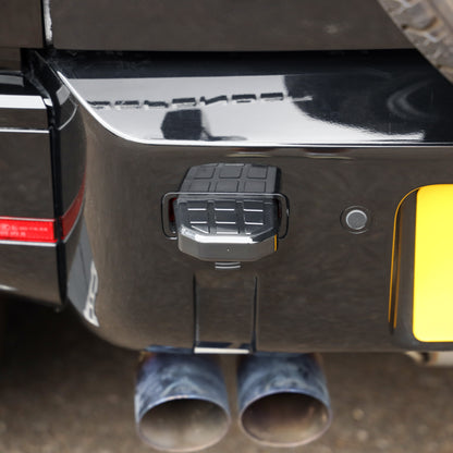 2x Tow Eye Covers for Land Rover Defender L663 - Square Patterned Top - Gloss Black