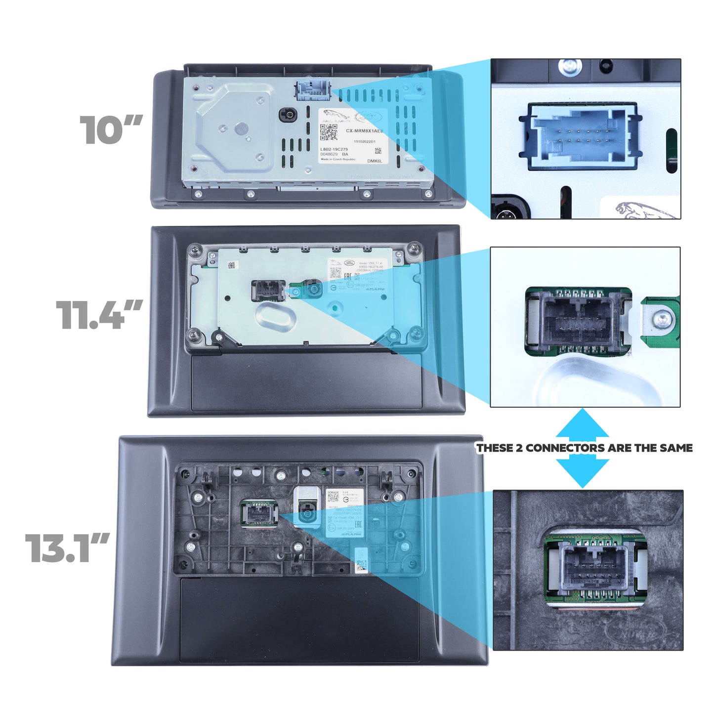11.4" to 13.1" Infotainment Screen Kit for Land Rover Defender L663 (Brackets + Wiring Loom)