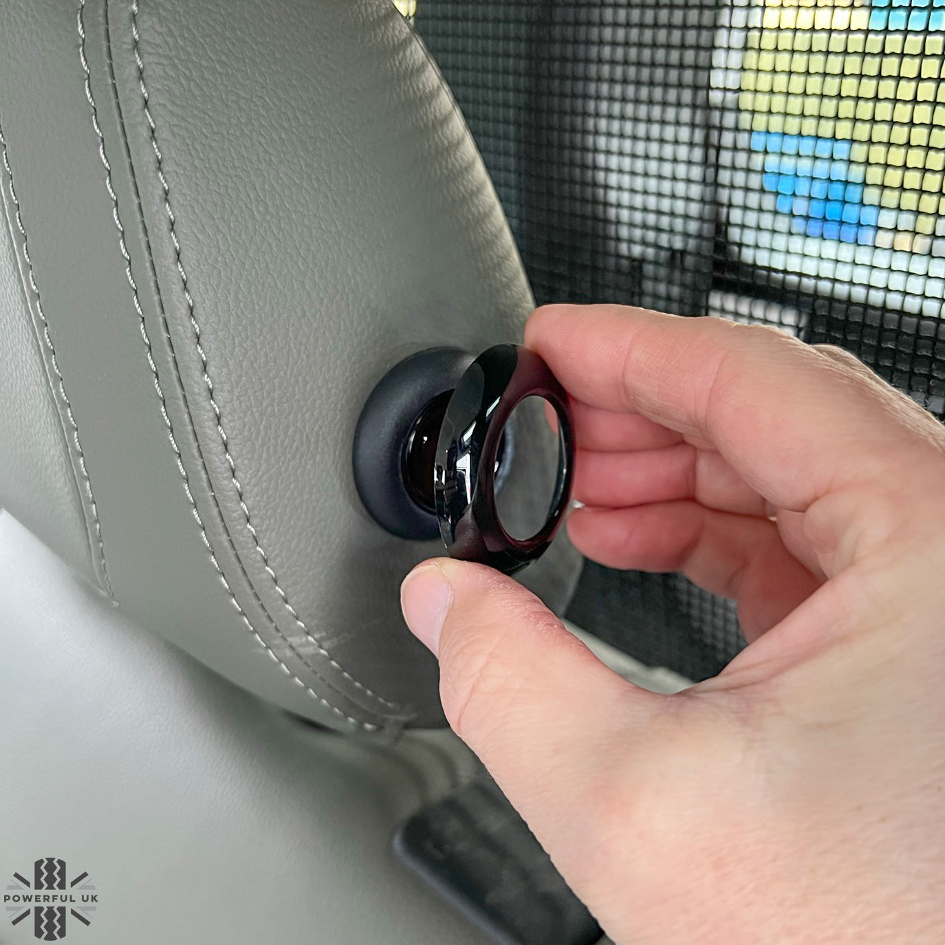 Rear Seat Headrest Button Covers for Land Rover Defender L663 - Gloss Black