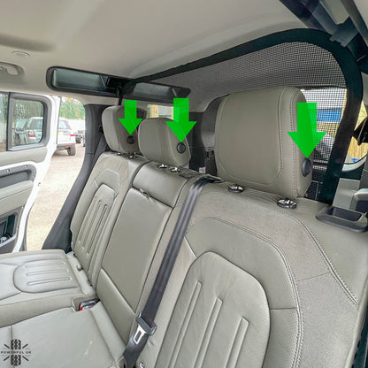 Rear Seat Headrest Button Covers for Land Rover Defender L663 - Gloss Black