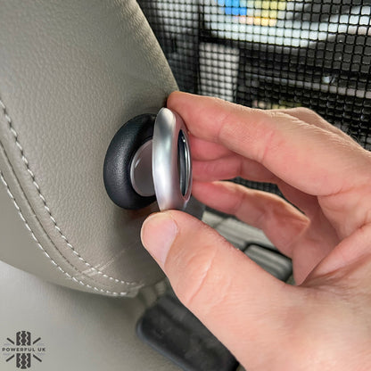 Rear Seat Headrest Button Covers for Land Rover Defender L663 - Silver