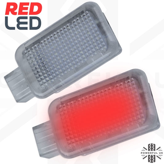 LED Door Welcome Lights - 2pc - Red - for Land Rover Defender L663 (90)