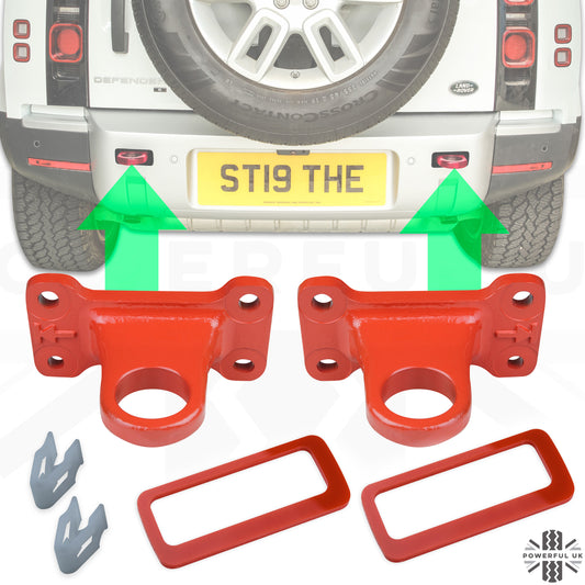 Tow Loop Upgrade Kit B - Red Loops + Red Inserts for Land Rover Defender L663
