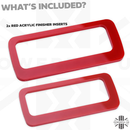 Rear Bumper Tow Loop Finisher Inserts - RED - for Land Rover Defender L663