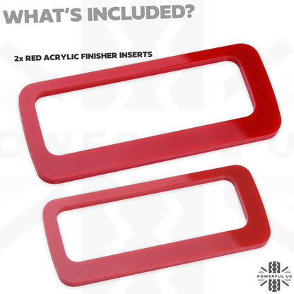 Rear Bumper Tow Loop Finisher Inserts - RED - for Land Rover Defender L663